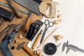 Vintage carpentry workplace Royalty Free Stock Photo