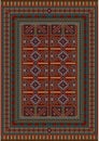 Vintage carpet decorated with geometric designs