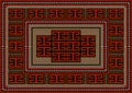 Vintage carpet with ethnic geometric ornament