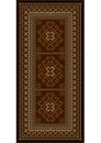 Vintage carpet with ethnic ornaments in brown shades