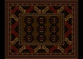 Vintage carpet at maroon and brown shades with pattern in the center