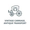 Vintage carriage,antique transport vector line icon, linear concept, outline sign, symbol Royalty Free Stock Photo