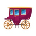 Vintage carriage icon, flat design Royalty Free Stock Photo