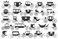 Vintage carriage vector black,simple set icon. Vector illustration set cart for princess. Isolated black,simple icon Royalty Free Stock Photo