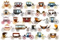 Vintage carriage vector cartoon set icon. Vector illustration set cart for princess. Isolated cartoon icon transport of Royalty Free Stock Photo