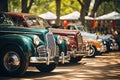 Vintage cars at the annual classic car show in the city, AI Generated Royalty Free Stock Photo