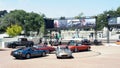 Vintage cars displayed during car week, Monterey Plaza