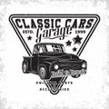 Vintage cars garage emblem