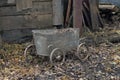 Vintage cart made from an old baby bath Royalty Free Stock Photo