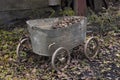 Vintage cart made from an old baby bath Royalty Free Stock Photo