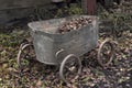 Vintage cart made from an old baby bath Royalty Free Stock Photo