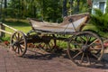 Vintage cart for transporting people in the park on a sunny day