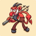 Vintage cartoon devil with trident