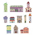 Vintage cartoon facades