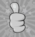 Vintage Cartoon Hand Giving Thumbs Up Gesture Royalty Free Stock Photo