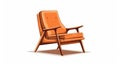 Vintage Cartoonish Orange Lounge Chair With Minimalist Graphic Design