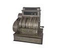 Vintage cash register isolated on white. Royalty Free Stock Photo
