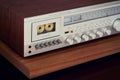 Vintage Cassette Deck Stereo Receiver Angled View Royalty Free Stock Photo