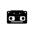 Vintage cassette tape melody sound music silhouette style icon