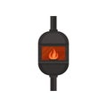 Vintage cast iron gas fireplace vector Illustration on a white background