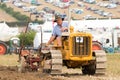 Vintage caterpillar Tractor ploughing