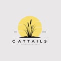 Vintage cattails logo vector illustration design Royalty Free Stock Photo
