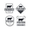 Vintage Cattle. Steak House / Beef logo design inspiration. Grill Restaurant emblem - Vector Royalty Free Stock Photo