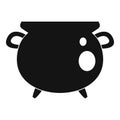 Vintage cauldron icon, simple style