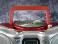 Vintage CD player, audio mini-system, radio, player Royalty Free Stock Photo