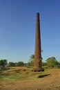 Vintage 18ce solid built brick Chimney of aIndian brick kiln Kon near Ulhas river crick Kalyan Royalty Free Stock Photo