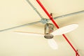 Vintage ceiling fan with wooden blades