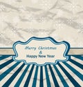Vintage Celebration Card with Snowflakes Texture