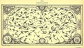 Vintage celestial map constellations stars astronomy sky chart ancient navigation science print. Stock Photo, Generative AI