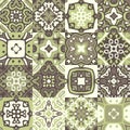Vintage ceramic tiles. Seamless vector patchwork pattern Royalty Free Stock Photo