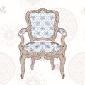 Vintage chair and radial pattern