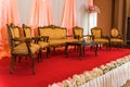 Vintage chairs and flower for wedding Royalty Free Stock Photo