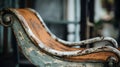 Vintage Chaise Lounge: Close-up Of Rustic Charm And Natural Grain