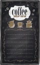 Vintage chalk coffee menu.