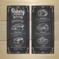 Vintage chalk drawing bakery menu design.