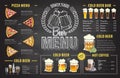 Vintage chalk drawing beer menu design. Restaurant menu Royalty Free Stock Photo