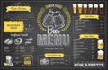 Vintage chalk drawing beer menu design. Restaurant menu Royalty Free Stock Photo