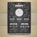 Vintage chalk drawing fast food menu design. Royalty Free Stock Photo