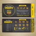 Vintage chalk drawing fast food menu design. Royalty Free Stock Photo