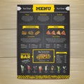 Vintage chalk drawing fast food menu design. Royalty Free Stock Photo