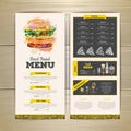 Vintage chalk drawing fast food menu design Royalty Free Stock Photo