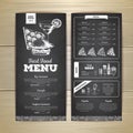 Vintage chalk drawing fast food menu design. Sandwich sketch