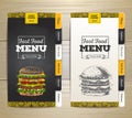 Vintage chalk drawing fast food menu. Sandwich sketch Royalty Free Stock Photo