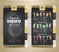 Vintage chalk drawing flat cocktail menu design. Royalty Free Stock Photo