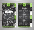 Vintage chalk drawing vegetarian food menu design.