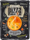 Vintage chalk pizza menu. Royalty Free Stock Photo